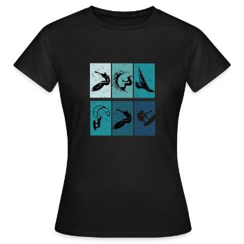 Kitesurf - idée cadeau kite - T-shirt Femme - noir - Devant - AI Model Female 172 dark (172cm)
