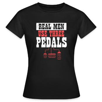 Manual Transmission Car I Real Men Use Three - Frauen T-Shirt - Schwarz - Vorne - AI Model Female 172 dark (172cm)