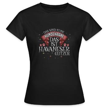 Das ist Havaneser Glitzer Hund - Frauen T-Shirt - Schwarz - Vorne - AI Model Female 172 dark (172cm)