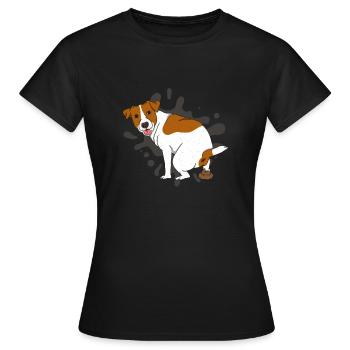 JACK RUSSELL TERRIER poops poop pile - Women's T-Shirt - black - Front - AI Model Female 172 dark (172cm)