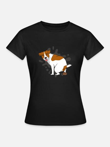 JACK RUSSELL TERRIER caca pile de caca - T-shirt Femme - noir