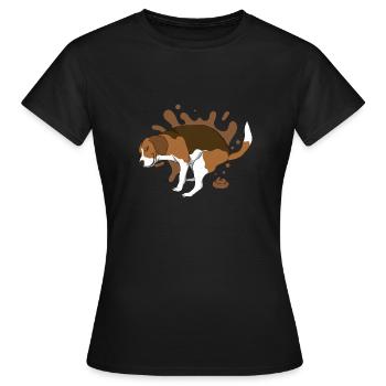 BEAGLE poops piles of poop - Women's T-Shirt - black - Front - AI Model Female 172 dark (172cm)