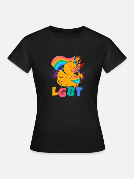 LGBT Bath Duckie Gay Pride Human Rights Lesbian Ru - Women's T-Shirt - black