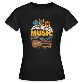 Cadeau instruments de musique de musique - T-shirt Femme - noir - Devant - AI Model Female 172 dark (172cm)