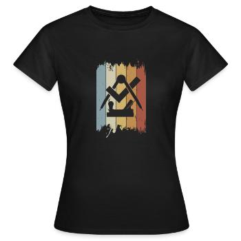 Retro Tischler Werkzeug - Frauen T-Shirt - Schwarz - Vorne - AI Model Female 172 dark (172cm)