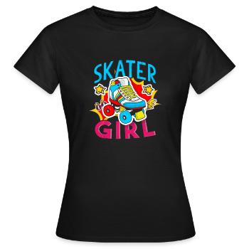 Skater Fille Roller - T-shirt Femme - noir - Devant - AI Model Female 172 dark (172cm)