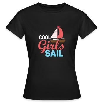 Cool Girls Sail - Frauen T-Shirt - Schwarz - Vorne - AI Model Female 172 dark (172cm)