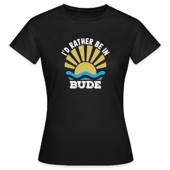 Urlaub UK - Cornwall - Ich wäre lieber in Bude - Frauen T-Shirt - Schwarz - Vorne - AI Model Female 172 dark (172cm)