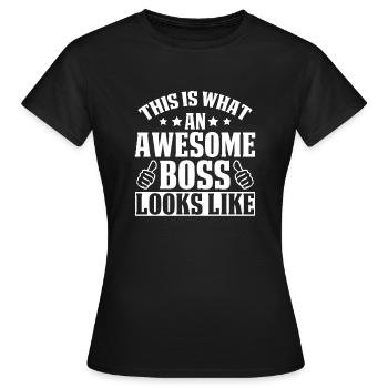 Patron - T-shirt Femme - noir - Devant - AI Model Female 172 dark (172cm)