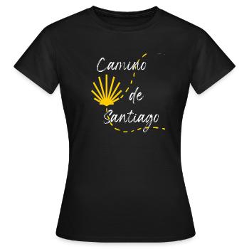 Camino de Santiago Jakobsweg Pilger Geschenk Weg - Frauen T-Shirt - Schwarz - Vorne - AI Model Female 172 dark (172cm)