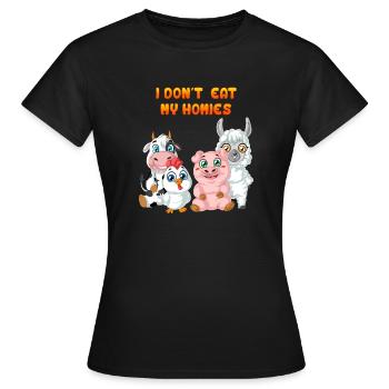 je ne mange pas mes homies - T-shirt Femme - noir - Devant - AI Model Female 172 dark (172cm)