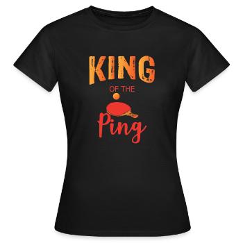 Ping Pong King of Ping Table Tennis - Women's T-Shirt - black - Front - AI Model Female 172 dark (172cm)