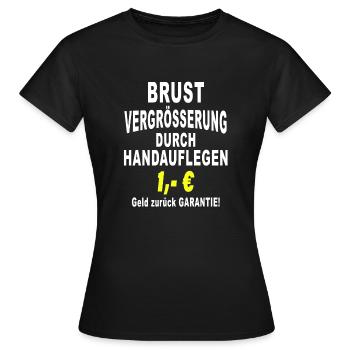 Augmentation mammaire par imposition des mains Remboursement - T-shirt Femme - noir - Devant - AI Model Female 172 dark (172cm)