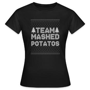 Purée de pommes de terre Purée de pommes de terre Pomme de terre - T-shirt Femme - noir - Devant - AI Model Female 172 dark (172cm)