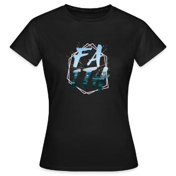Christen Faith modern graphic art - Women's T-Shirt - black - Front - AI Model Female 172 dark (172cm)