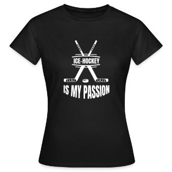 Hockey sur glace Hockey sur glace Sports d’hiver Équipe de hockey sur glace - T-shirt Femme - noir - Devant - AI Model Female 172 dark (172cm)