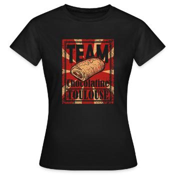 Chocolatine Révolutionnaire Toulouse - T-shirt Femme - noir - Devant - AI Model Female 172 dark (172cm)