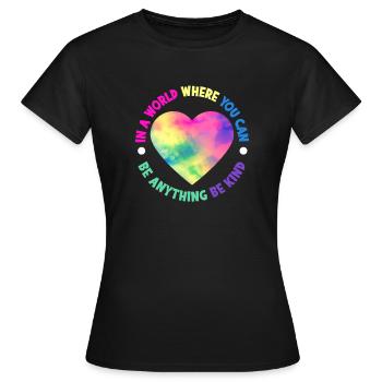 Convivialité Inclusion Diversité Anti-intimidation - T-shirt Femme - noir - Devant - AI Model Female 172 dark (172cm)
