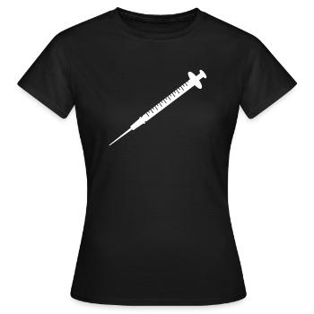 Spritze - Frauen T-Shirt - Schwarz - Vorne - AI Model Female 172 dark (172cm)