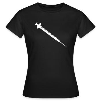 Spritze Weiss - Frauen T-Shirt - Schwarz - Vorne - AI Model Female 172 dark (172cm)