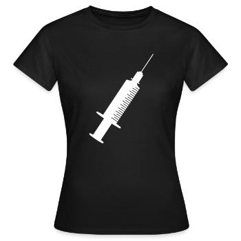 Spritze Weiss - Frauen T-Shirt - Schwarz - Vorne - AI Model Female 172 dark (172cm)