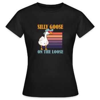 Oie stupide en liberté Dicton hilarant - T-shirt Femme - noir - Devant - AI Model Female 172 dark (172cm)