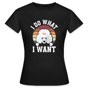 Caniche - T-shirt Femme - noir - Devant - AI Model Female 172 dark (172cm)