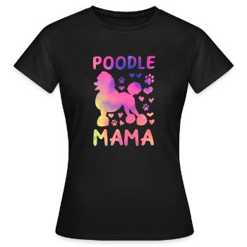 Caniche Mama Caniche Maman Caniche Amoureux - T-shirt Femme - noir - Devant - AI Model Female 172 dark (172cm)