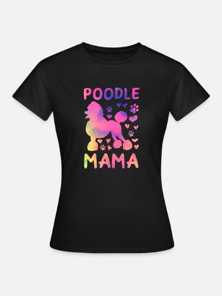Caniche Mama Caniche Maman Caniche Amoureux - T-shirt Femme - noir