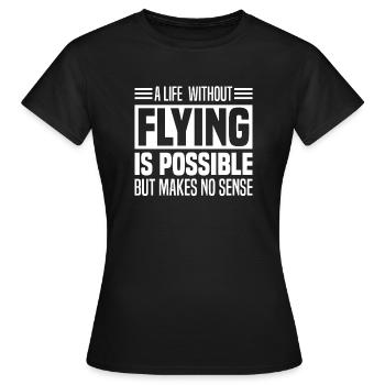 Pilote d’avion Pilote Pilote Pilote - T-shirt Femme - noir - Devant - AI Model Female 172 dark (172cm)
