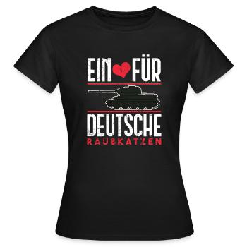 Tank driver predatory cats military tank - Frauen T-Shirt - Schwarz - Vorne - AI Model Female 172 dark (172cm)
