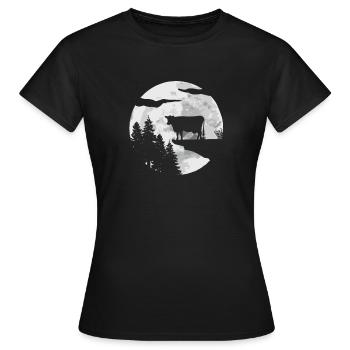 Vaches d’élevage Vaches - T-shirt Femme - noir - Devant - AI Model Female 172 dark (172cm)