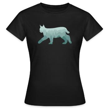 Luchs Rotluchs Wald Natur Landschaft Geschenk - Frauen T-Shirt - Schwarz - Vorne - AI Model Female 172 dark (172cm)