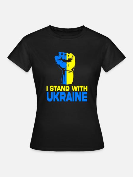 Ich stehe zur Ukraine - Frauen T-Shirt - Schwarz