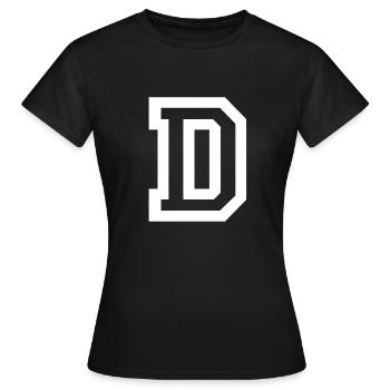 lettre D - T-shirt Femme - noir - Devant - AI Model Female 172 dark (172cm)