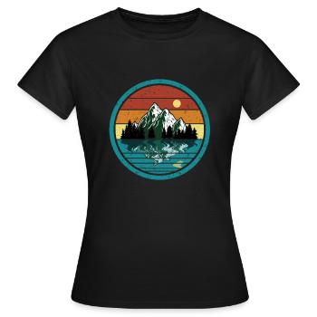 Des montagnes avec réflexion - T-shirt Femme - noir - Devant - AI Model Female 172 dark (172cm)