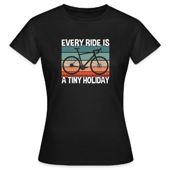 Cycling A Tiny Holiday - Women's T-Shirt - black - Front - AI Model Female 172 dark (172cm)