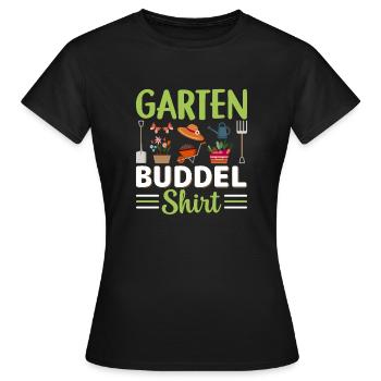 Garten buddel Shirt Gärtner Gärtnerin - Frauen T-Shirt - Schwarz - Vorne - AI Model Female 172 dark (172cm)