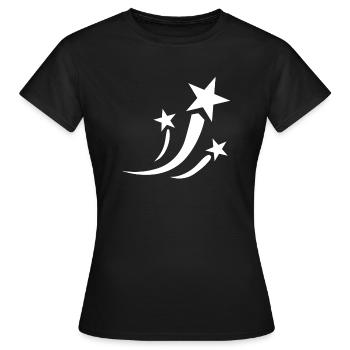 Weisse Sternschnuppen - Frauen T-Shirt - Schwarz - Vorne - AI Model Female 172 dark (172cm)