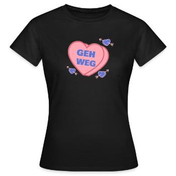 Geh weg - lustiger Misanthrop, Menschenhasser - Frauen T-Shirt - Schwarz - Vorne - AI Model Female 172 dark (172cm)