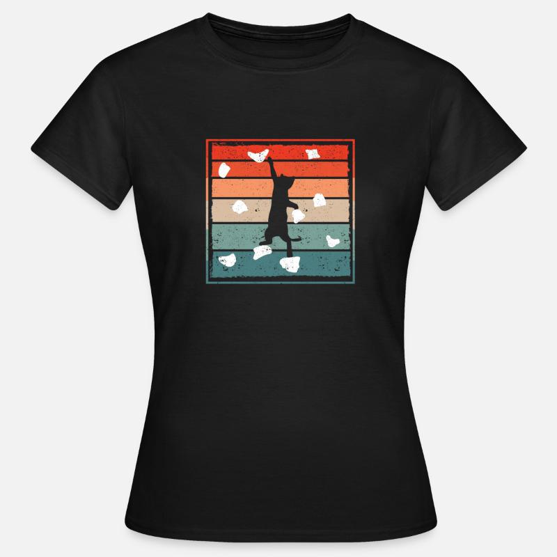 Drôle de rocher Chat Grimpeur Mignon Chat - T-shirt Femme - noir