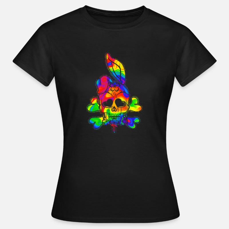 Psychedelic Skull Easter Day - Women's T-Shirt - black