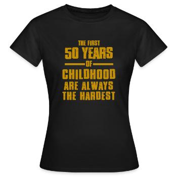 50 premières années - T-shirt Femme - noir - Devant - AI Model Female 172 dark (172cm)