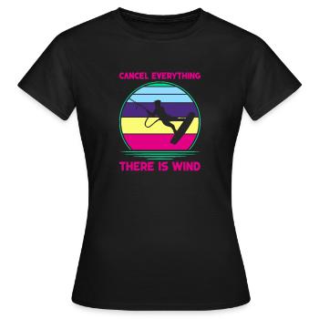 Kitesurfen Kiteboarding Retro Vintage Kitesurfer K - Frauen T-Shirt - Schwarz - Vorne - AI Model Female 172 dark (172cm)