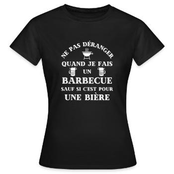 ne pas deranger barbecue bière humour alcool homme - T-shirt Femme - noir - Devant - AI Model Female 172 dark (172cm)