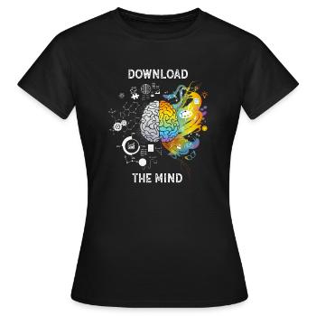 Télécharger Le cerveau ou l’ - T-shirt Femme - noir - Devant - AI Model Female 172 dark (172cm)