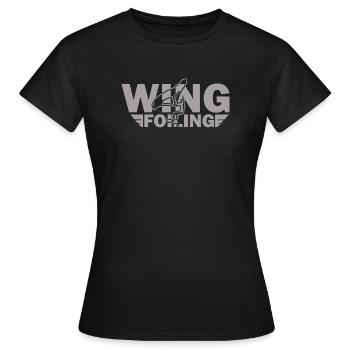 Wing Foiling or Wing Surf and Wing surfing Design - Frauen T-Shirt - Schwarz - Vorne - AI Model Female 172 dark (172cm)
