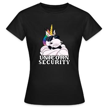 Unicorn Security I Unicorn Bouncer I Unicorn - Frauen T-Shirt - Schwarz - Vorne - AI Model Female 172 dark (172cm)