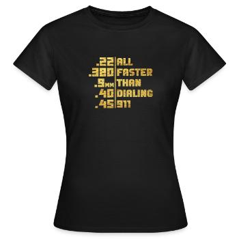 Tout cela plus rapide que la numérotation - T-shirt Femme - noir - Devant - AI Model Female 172 dark (172cm)