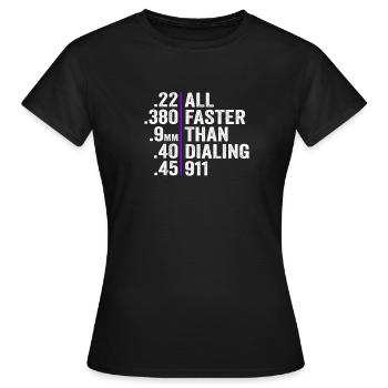 Tout cela plus rapide que la numérotation - T-shirt Femme - noir - Devant - AI Model Female 172 dark (172cm)